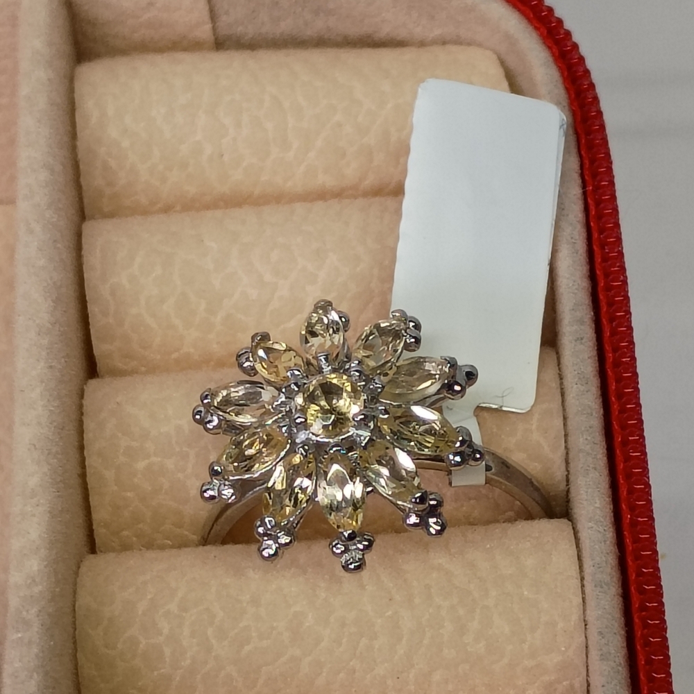 Citrine Flower Ring